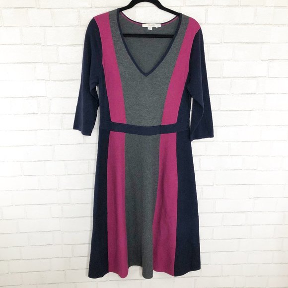 Boden Dresses & Skirts - Boden Navy Gray & Magenta Color-block Dress, 12L